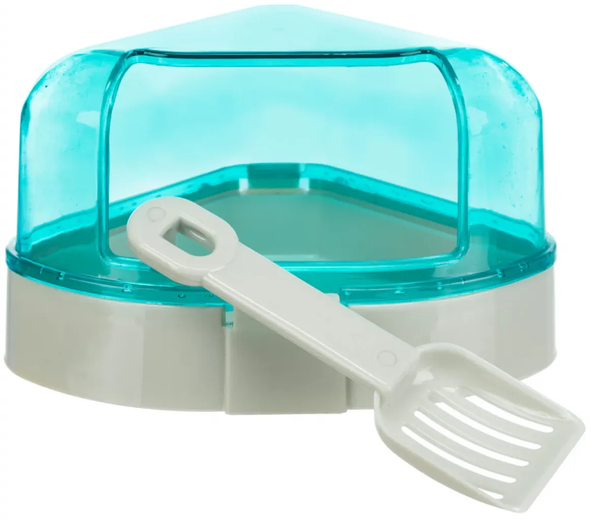 Ecktoilette mit Dach